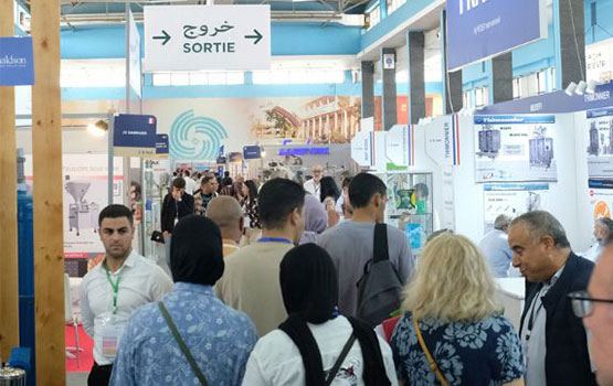 People strolling the aisles of the Dajzagro trade fair in Algeria