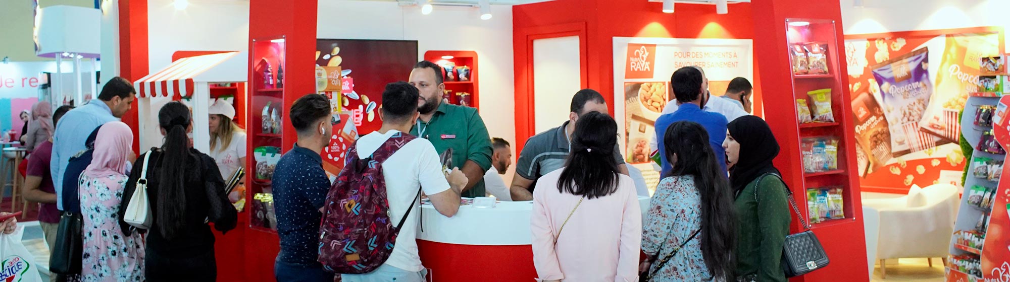 Visitors to the Nuts Raya stand