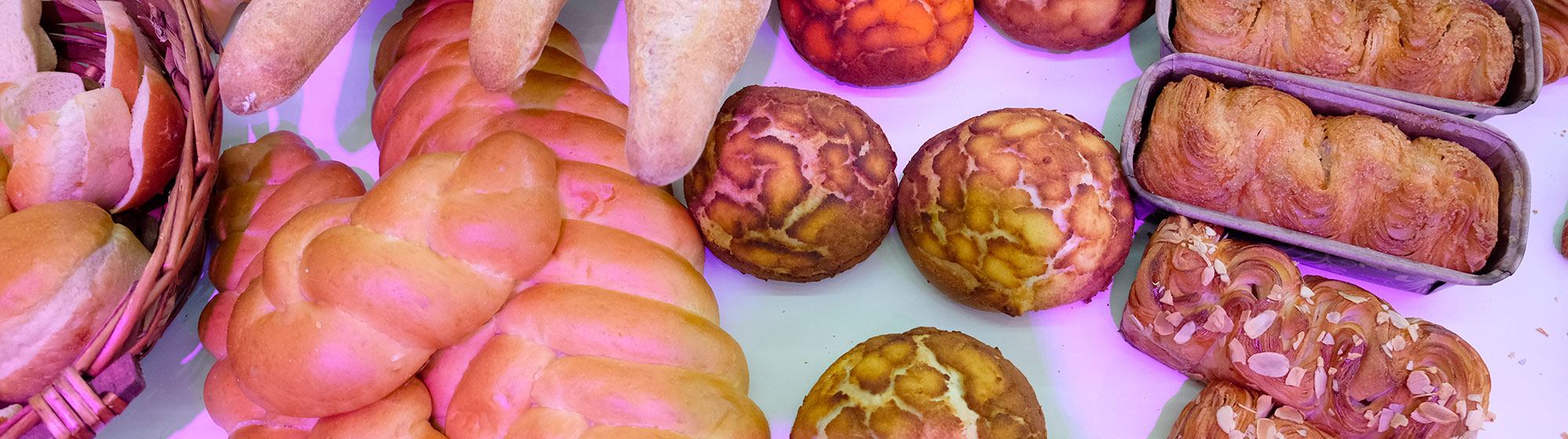 A photo of different types of bread